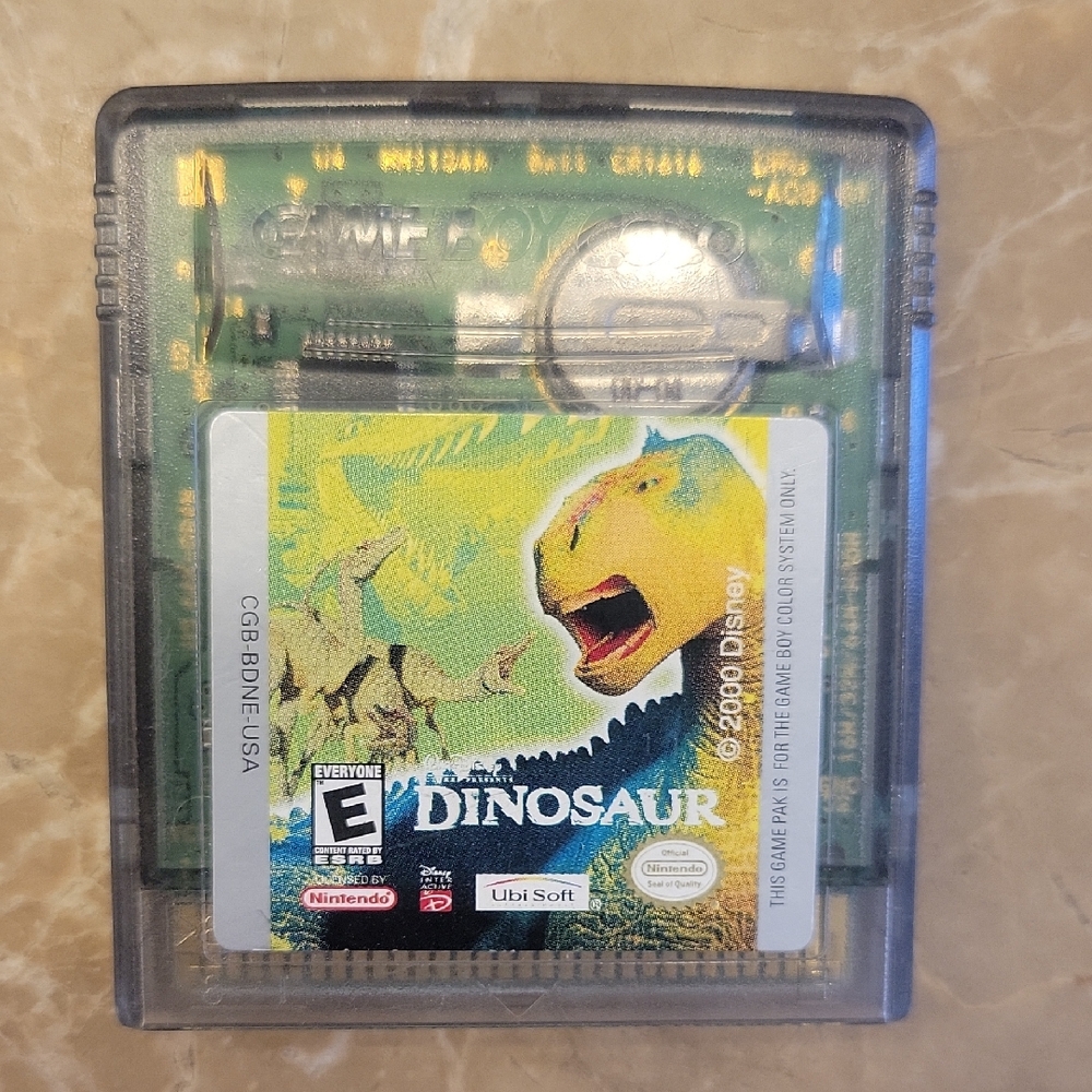 Nintendo Game Boy Color Dinosaur Cartridge - Green and Yellow